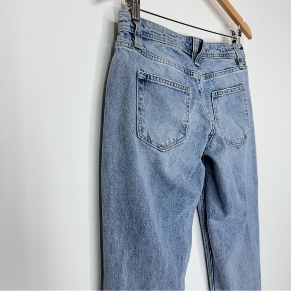 Free People We The Free Button Fly Lighter Wash Straight Leg Jeans Size 26 - Picture 6 of 15